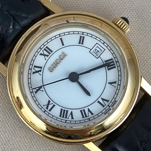 Authentic Vintage Swiss Made Ladies Gucci 7200L Watch 18K 10 Micron Gold Plating - Picture 4 of 12